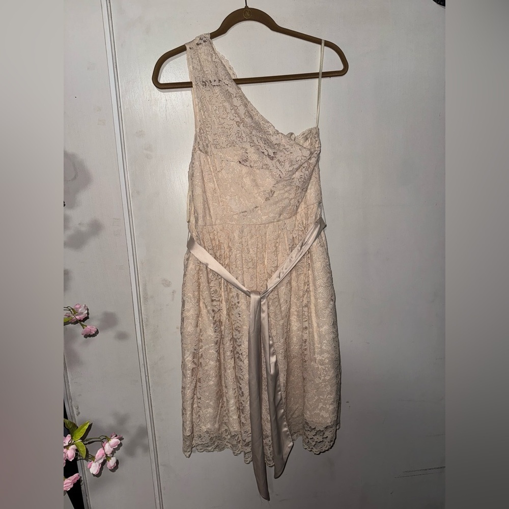 Tevolio Brand, One Strap Cream colored dress, SIZE 10 - Picture 6 of 6